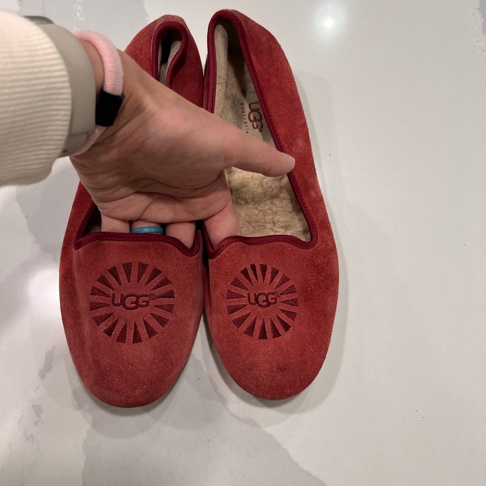 UGG Red Alloway Suede Slipper Flats Size 8 US (39)